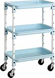 TRUSCO(トラスコ) カラーワゴンロイヤル 浅型3段 ライトブルー CWR-430-LB