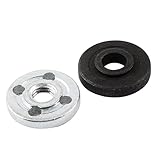 uxcell メタルインナー外側フランジ　日立100ラウンドクラ??ンプ　ブラック、シルバートーン　2個入り