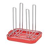 パール金属 シンプルストレージ ペットボトル・グラス スタンド レッド HB-494