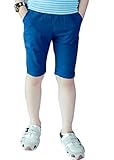 (チェリーレッド) CherryRed 子供 女の子 男の子 子供 ショートパンツ ハーフパンツ 夏物 麻綿130 ブルー