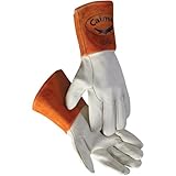 Caiman Gray Deersplit, Light Wt. Long Cuff, Welding-Tig/Mig Small by Caiman