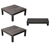 Sスタイル ユニットウッドデッキ harmonie（アルモニー）90×90　2個組　ステップ付　組立品　＊ステップ ＃SDKIT9090-2PSTP-DBR ダークブラウン 　『濡れ