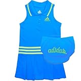 adidas(アディダス)女の子用アクアノースリーブポロワンピース(ロゴ入りブルマー付き) 3T 3歳用 100cm-105cm  出産祝い,子供用水色襟付きワンピース,【並行輸入】