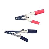 10ピース/ロット絶縁ワニクリッププラスチックハンドルケーブルリードテスト金属ワニ口クリップクランプ55ミリメートル5red + 5黒