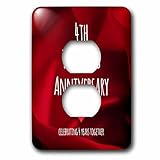 3dRose LLC lsp_154432_6 Fourth Wedding Anniversary Gift Silk Celebrating 4 Years Together Fourth Ann