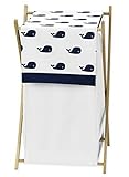 Sweet Jojo Designs Baby Children Kids Clothes Laundry Hamper for Blue Whale Collection Bedding Set [