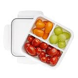 carrotez 食品保存容器 3コンパートメント 食品容器 ポーションコントロール容器 スナック容器 大人用 電子レンジ可 BPAフリー 再利用可能 2.4カップ (570ml)