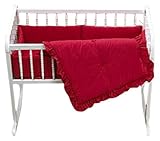 Baby Doll Bedding Solid Cradle Set, Red by BabyDoll Bedding