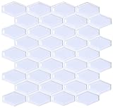 Hexagon Peel and Stick Backsplash Forキッチン ホワイト