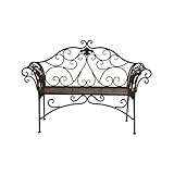 ダークブラウン／ガーデンベンチ ベンチ 椅子 イス イングリッシュガーデン シンプル シック ロマンチック オシャレ ヨーロピアン レトロ アンティーク加工 ホワイト