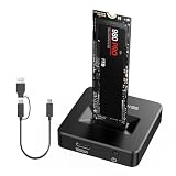 ACASIS m.2 ssd 外付けケース 、NVMEとSATA両対応 SSDドッキングステーション USB-C 10Gbps nvme ssd ケース、M.2 SSD Mキー/B+Mキー 対応,アルミ筐体、高速放熱、ホットスワップ，適合 2230,2242,2260,2280，最大8TB SSD 対応(EC-6606-BK)