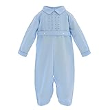 ベビー男の子Hand Smocked Longall W / Collar カラー: ブルー