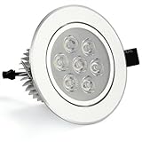 SODIAL(R)7W 7 LED 埋め込みランプ アルミ ハイパワー 500LM 3000K 低消費電力