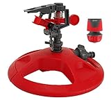 ミナト 園芸散水用 スプリンクラー 《ストップ機能付きホース継手セット》 (最大飛距離:24m) GHL-SP01