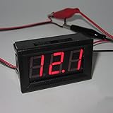 Liebeye 電圧電流計　DC4.5V-30.0V　0.56インチ　2線式　電圧メーター　逆極性保護付き　LEDデジタル電圧計 レッド