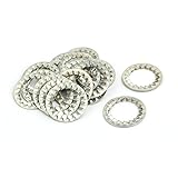 uxcell ロックワッシャー 20mm内径 炭素鋼 亜鉛メッキ 内部鋸歯状 20個入り