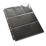 [AiO JAPAN] トレカ カードファイル 追加用シート 100枚セット 縦入れ 9ポケット 両面 ブラック