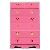 アルファタカバ ディズニー家具ハイチェスト75-6ポップミッキー(ピンク)取っ手ガール