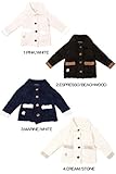 Barefoot Dreams CozyChic Toddler Cardigan 533 (4T-5T, CREAM/STONE) [並行輸入品]