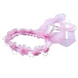 (フィーショー)FEESHOW　女の子　花輪　ベール付きパールデコレーション　花かんむり　花冠カラフル　ヘッドドレス 髪飾　りカチューシャ　 ヘアアクセサリー ウェディング ダンス衣装 ライブ フェス