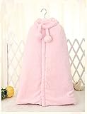 (ヘラサ)Herasa　ベビー ケープ　マント 防寒　柔らかい　フランネル　厚手　かわいい　 (ピンク)