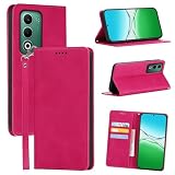 対応 OPPO A5 5G 用の ケース 手帳型 OPG06 A502OP 用の 手帳型ケース カバー puレザー 耐摩擦 耐衝撃 全面保護 マグネット式 スタンド機能 カード収納 手触りが良い【内側の黒いTPU】スマホケース スマホカバー(対応 OPPO A5 5G/4G 用の カバー 手帳型) (ローズレッド)