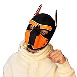ソフト 犬マスク かぶりもの 軽量 フルフェイス マスク マズル ワンちゃん フェティッシュ DOG コスプレ GOGOBOY 衣装 パーティー ハロウィン FETISH WORLD LGBTQ GT-LINE Favolic (Orange)