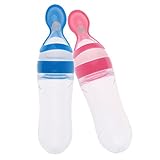 Prettyia 2個入り　90ML　スプーン付き　食品グレードシリコン　スクイズ　フィーダー