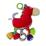 DEHANG ベビーカー用おもちゃ 赤ちゃんのおもちゃ はじめてにぎにぎ ラトル音楽おもちゃ - 赤い馬
