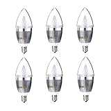 win_choice　6x　E12口金　LED電球　シャンデリアキャンドルライト　3W　3LED　300-330LM　AC85-265V　2800-3500K　電球色