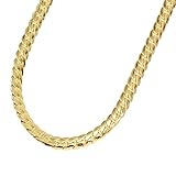 [ラプラス] 喜平ネックレス ゲルマニウム チェーン 【ダイヤモンド 天然 ヘリンボーン】 シルバー アクセサリー 長さ60cm 幅7mm （ゴールド）