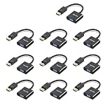 Displayport VGA 変換 アダプター DP to VGA DP オス VGA メス 変換ケーブル 金メッキコネクター(DP to VGA) サポート1920×1080 最大解像度(PC モニタ プロジェクター DVD HDTV モニター用 対応) 10点セット