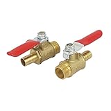 uxcell　ガスボールバルブ　空気　コネクタ　1/4BSPおネジ　8mm内径　2個入り