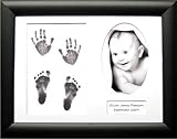 Anika-Baby Kit d'empreintes de pieds et de mains de bébé avec cadre à passe-partout 3 ouvertures et 