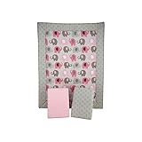 Nojo "Elephant Time" 3-Piece Crib Bedding Set - pink/gray, one size by Crown Crafts [並行輸入品]