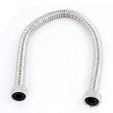 uxcell シャワーホース　コネクター　柔軟　50cm長さ　21mm直径　ステンレス製