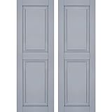Ekena Millwork CWR15X037UNC Exterior Composite Wood Raised Panel Shutters with Installation Brackets