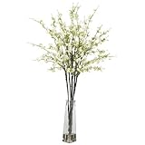 Nearly Natural 1193-WH Cherry Blossoms with Vase Silk Flower Arrangement White by Nearly Natural [並行