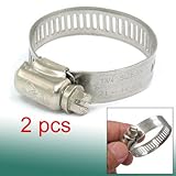 uxcell　ホースバンド　クランプフープ　合金ホースパイプ　シルバートーン　ステンレス構造　調整できる　2個入り