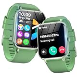 スマートウォッチ【2024最新型】Bluetooth5.3通話機能 音楽再生 活動量計 iPhone対応&アンドロイド対応 SMS/Line通知 多機能スマートウォッチ 100種類運動モード 防水 メッセージ通知 腕時計 天気予報 スポーツウォッチ レディース メンズ 多種類文字盤 Smart Watch プレゼント (グリーン)
