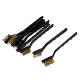 uxcell 真鍮ワイヤーブラシ 黄銅ワイヤ クリーニングツール インダストリアル プラスチック