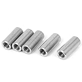 uxcell　ラウンド　コネクター　ナット　M8　ステンレス　スチール　ツレッド　スリーブ　スタッド　バー　5本いり