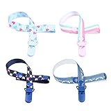 SUNOR マルチクリップ ベビー ブランケットクリップ スタイ・エプロン用クリップ マルチプル・ビブクリップ 長さを調節できます 赤ちゃん 安全で無毒 かわいい 4枚セット 男女共用 紛失落下防止