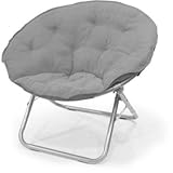 Mainstays Largeマイクロスエード素材Saucer Chair、ライトグレー