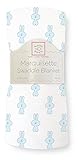 SwaddleDesigns Marquisette Swaddling Blanket Premium Cotton Muslin Pastel Blue Little Bunnie [並行輸入品]