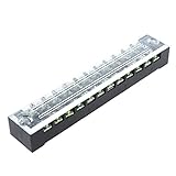 SODIAL(R) 600V 15A 12ポジション　カバーされたねじ端子バリアストリップ