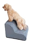 AP LAB 犬 ペット階段 ペット用ステップ 小型犬 [シニア犬に優しい] ペットスロープ付き階段 段差解消 滑り止め付き 犬用スロープ (黒 2段)