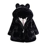 POTOJP 秋冬 子供服 防寒 うさぎ アウター ジャケット 厚手 Aラインコート 女の子コート キッズ 女児 フード付 兎耳 長袖 ショートコート 防寒 保温 オシャレ ジャケット (110, ブ