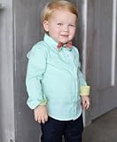 ラゲッドバッツ グリーン ホワイト ストライプボタンダウン ラッフルバッツ 男の子 長袖Tシャツ 男の子Tシャツ 4T