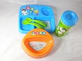 Kids Dinner Set Value Bundle With Sectioned Plate, Non Tip Bowl, Fork, Spoon, and BPA Free Sippy Cup